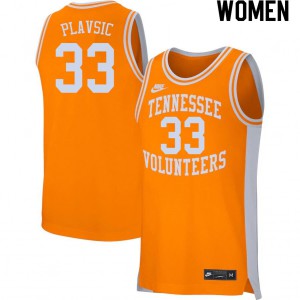 Women's Tennessee Volunteers #33 Uros Plavsic Orange College Jersey 850147-573