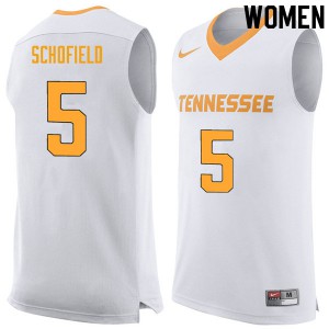 Women's Tennessee #5 Admiral Schofield White Basketball Jerseys 569601-793