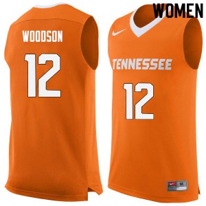 Womens Tennessee #12 Brad Woodson Orange Basketball Jersey 190024-549