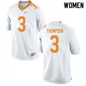 Women's Tennessee Volunteers #3 Bryce Thompson White Stitch Jerseys 404026-560