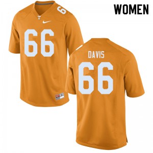 Women's Vols #66 Dayne Davis Orange Stitched Jersey 703645-346