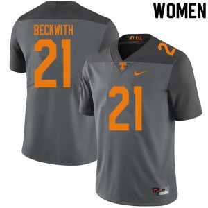 Womens Tennessee Vols #21 Dee Beckwith Gray High School Jersey 503831-459