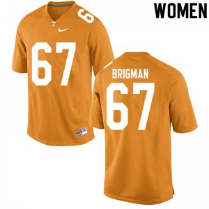 Women's Tennessee Vols #67 Jacob Brigman Orange Alumni Jersey 737120-662