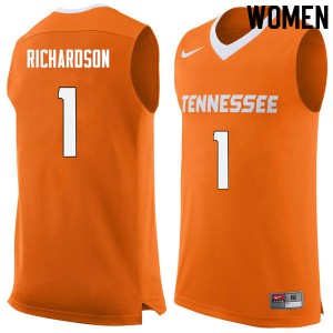 Women's Tennessee Volunteers #1 Josh Richardson Orange Stitch Jersey 307371-244