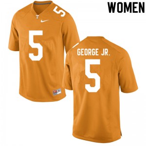 Women's Tennessee Volunteers #5 Kenneth George Jr. Orange Football Jerseys 759992-288