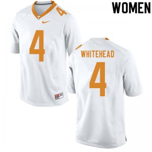 Women's UT #4 Len'Neth Whitehead White Official Jerseys 603016-533