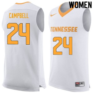 Women's Tennessee Volunteers #24 Lucas Campbell White Player Jersey 703938-482