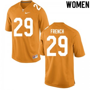 Womens Vols #29 Martavius French Orange Official Jersey 306537-971