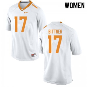 Women's Tennessee Vols #17 Michael Bittner White Football Jersey 593504-375