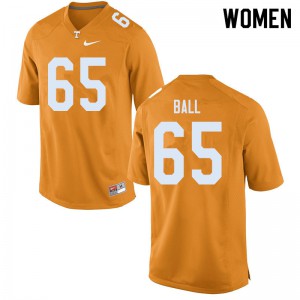 Women's Tennessee #65 Parker Ball Orange Embroidery Jersey 708676-683
