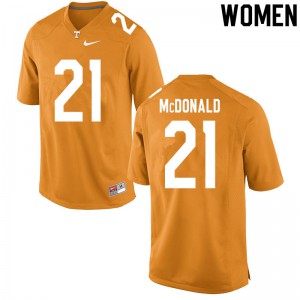 Women Tennessee Volunteers #21 Tamarion McDonald Orange NCAA Jersey 151849-829