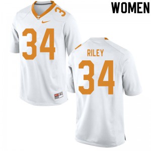 Women Tennessee #34 Trel Riley White NCAA Jerseys 393369-642