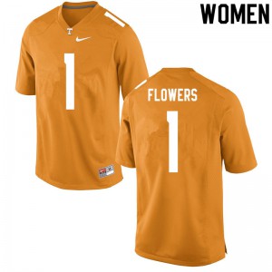 Women Tennessee Volunteers #1 Trevon Flowers Orange Football Jersey 579740-117