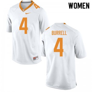 Womens UT #4 Warren Burrell White College Jersey 919407-677