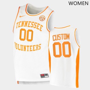 Women Tennessee Volunteers #00 Custom White Official Jersey 932970-393