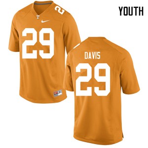 Youth UT #29 Brandon Davis Orange Football Jersey 652859-855
