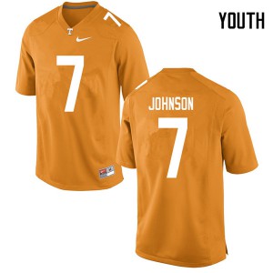 Youth Vols #7 Brandon Johnson Orange Stitched Jersey 711689-362