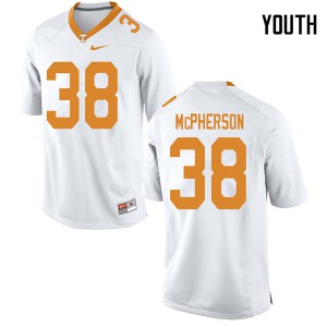 Youth Tennessee Vols #38 Brent McPherson White Stitched Jersey 591274-887