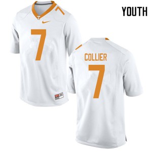 Youth Tennessee Vols #7 Bryce Collier White NCAA Jersey 909479-406