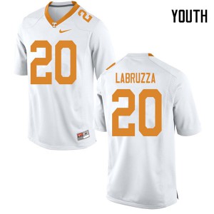 Youth Tennessee Volunteers #20 Cheyenne Labruzza White Stitched Jerseys 153310-438