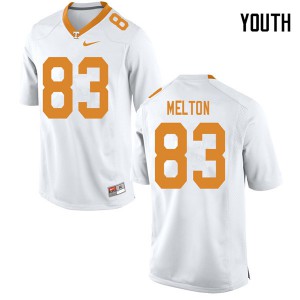Youth Tennessee #83 Cooper Melton White College Jersey 629482-362