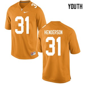 Youth UT #31 D.J. Henderson Orange Embroidery Jerseys 763533-268