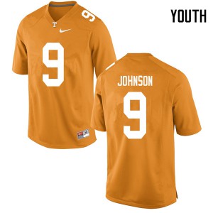 Youth Tennessee #9 Garrett Johnson Orange Stitch Jersey 960467-858