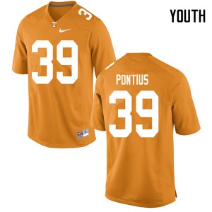 Youth Tennessee Vols #39 Grayson Pontius Orange Official Jersey 365001-754