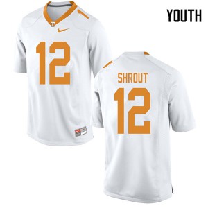 Youth Tennessee #12 JT Shrout White Football Jersey 521247-772