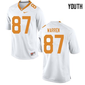 Youth Tennessee Vols #87 Jacob Warren White College Jersey 128599-941