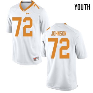 Youth Tennessee Volunteers #72 Jahmir Johnson White Stitch Jerseys 325896-896