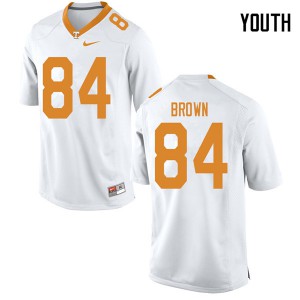 Youth Tennessee Volunteers #84 James Brown White University Jersey 352588-325