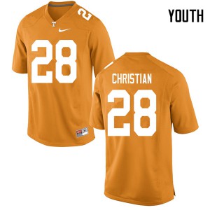 Youth Tennessee Vols #28 James Christian Orange Official Jersey 121604-869