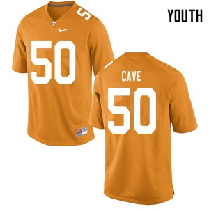 Youth Tennessee Vols #50 Joey Cave Orange Embroidery Jerseys 382840-761