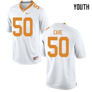 Youth Tennessee #50 Joey Cave White Stitch Jerseys 687508-676