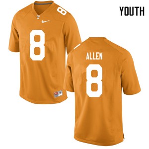 Youth UT #8 Jordan Allen Orange University Jerseys 113048-201