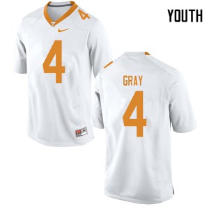 Youth Tennessee #4 Maleik Gray White Player Jerseys 345127-348