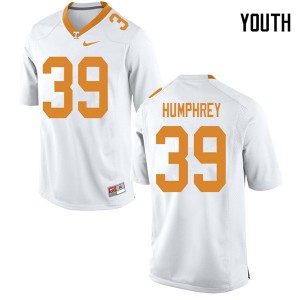 Youth Tennessee Vols #39 Nick Humphrey White College Jerseys 235523-708
