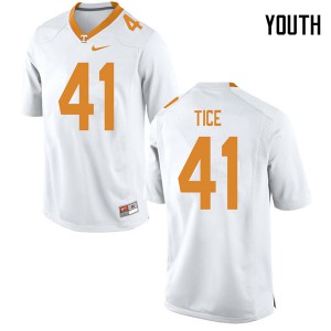 Youth Tennessee Volunteers #41 Ryan Tice White College Jersey 474312-415