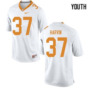 Youth Tennessee Volunteers #37 Sam Harvin White Player Jersey 919074-830