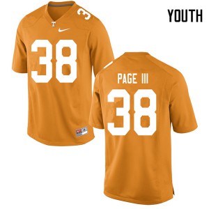 Youth UT #38 Solon Page III Orange Official Jersey 359706-779