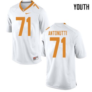Youth Tennessee Vols #71 Tanner Antonutti White College Jerseys 606090-293