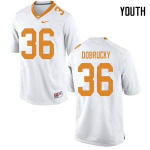 Youth UT #36 Tanner Dobrucky White College Jersey 837375-292