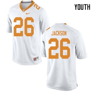 Youth Tennessee Vols #26 Theo Jackson White Football Jersey 502549-123
