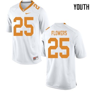 Youth Tennessee Vols #25 Trevon Flowers White High School Jerseys 791300-238