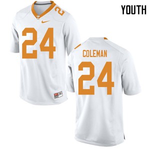 Youth Tennessee #24 Trey Coleman White Football Jerseys 452572-571