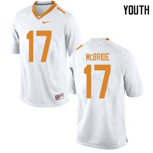 Youth Tennessee Vols #17 Will McBride White NCAA Jerseys 254418-265