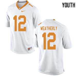 Youth Tennessee Vols #12 Zack Weatherly White Alumni Jersey 676178-304