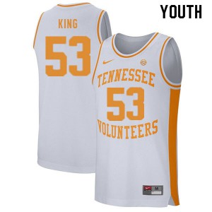Youth Tennessee #53 Bernard King White Official Jerseys 740657-217