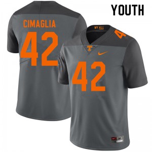 Youth Tennessee Volunteers #42 Brent Cimaglia Gray High School Jerseys 954259-714